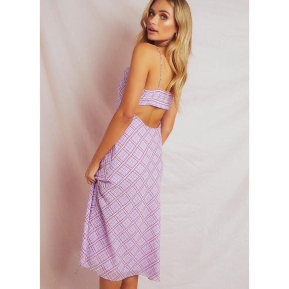 FINDERS KEEPERS NOSTALGIA DRESS LILAC CHECK - Picture 11 of 11